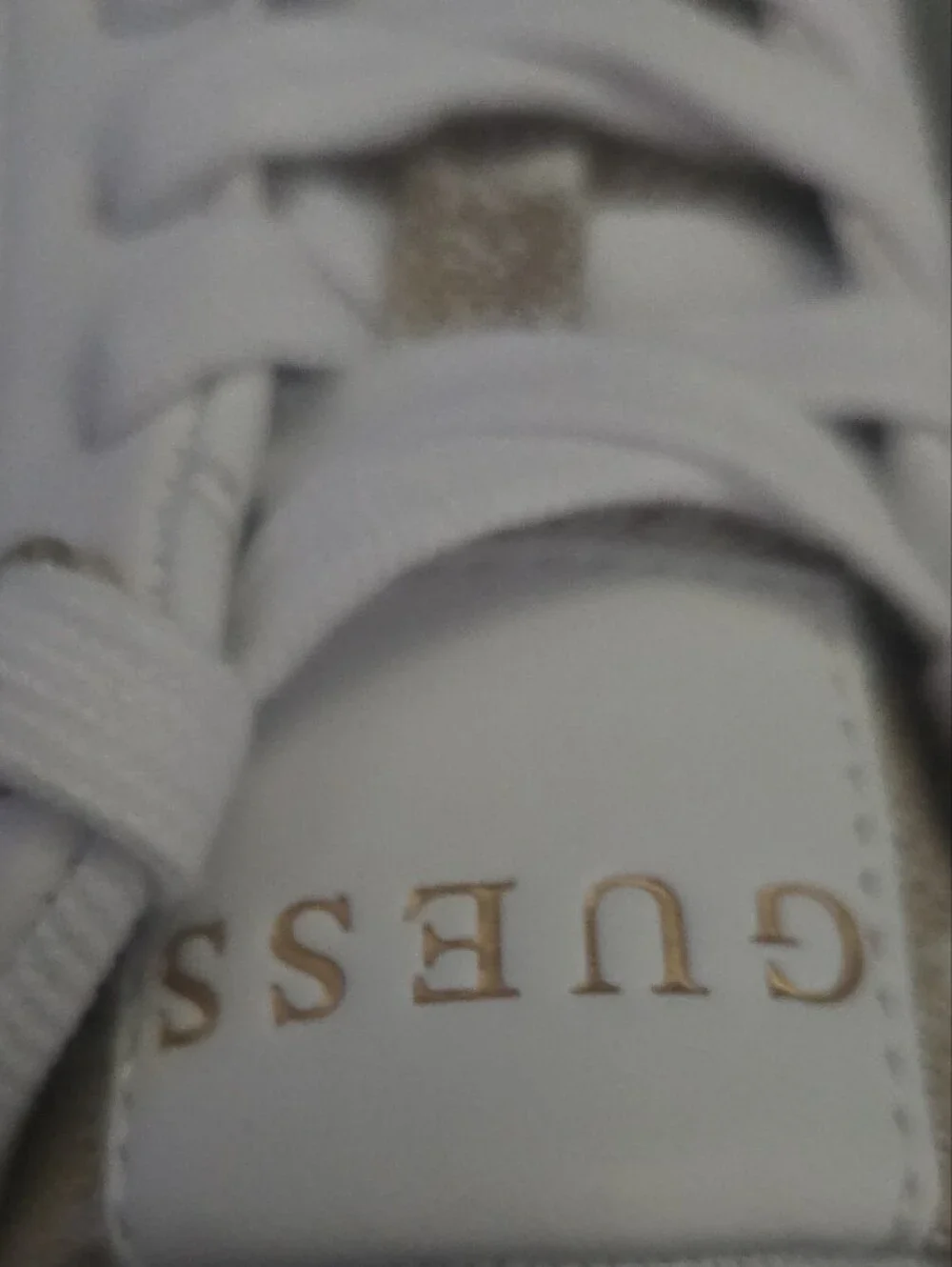 Guess White and Beige Platform Sneakers, Size 9 Women